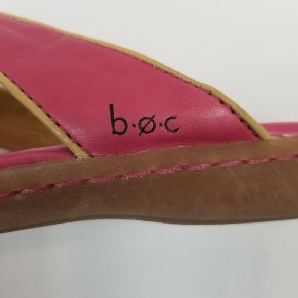 boc Born Concept Women's Pink Faux Leather Thong Sandals Flip Flops Size 7 - Picture 5 of 10